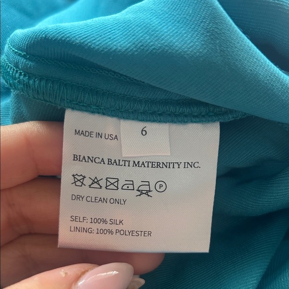 Maternity Designer Cocktail Teal Velvet Mini Dress Sz 6 - Picture 8 of 9